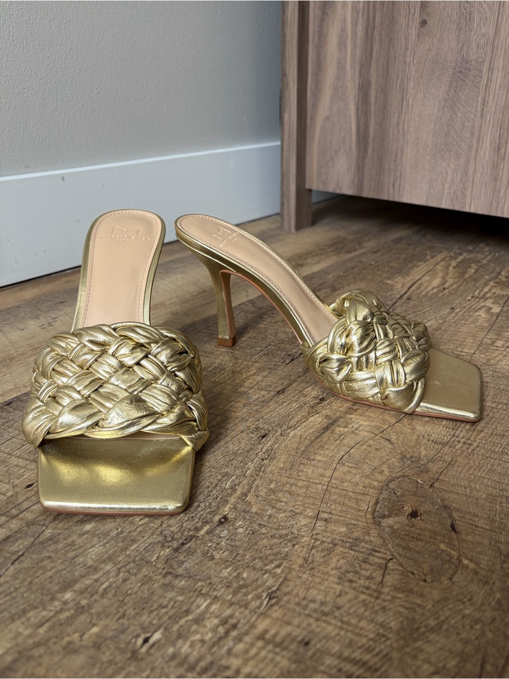 Marc Fisher Gold Draya Sandal Heels